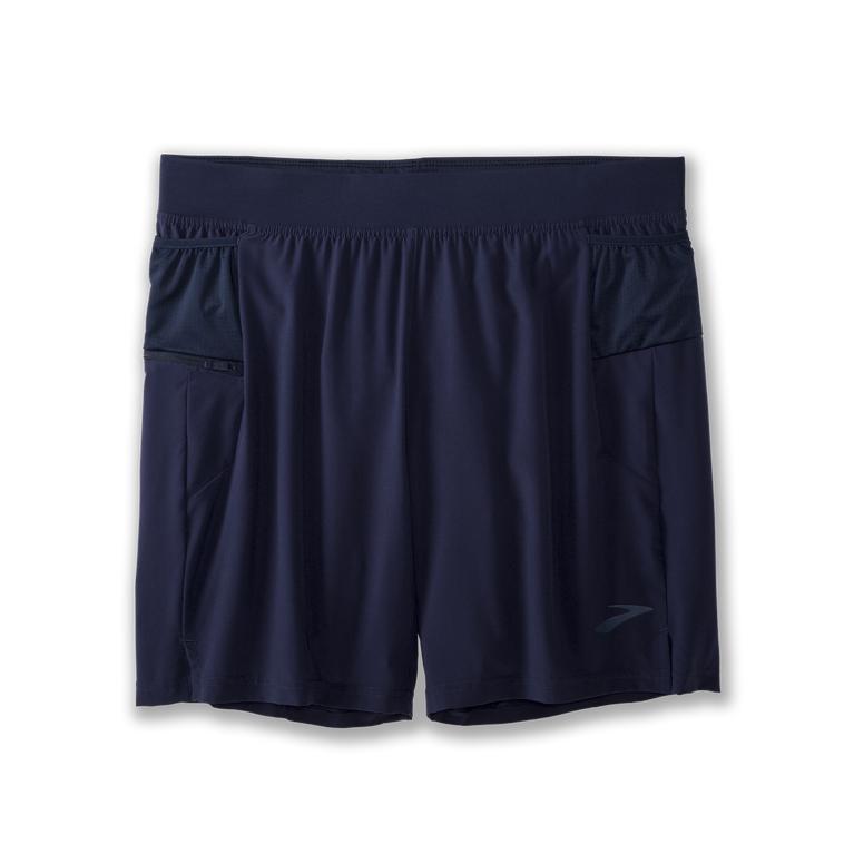 Brooks Sherpa 7 2-in-1 Running Shorts - Men's - Navy (73841-AUDW)